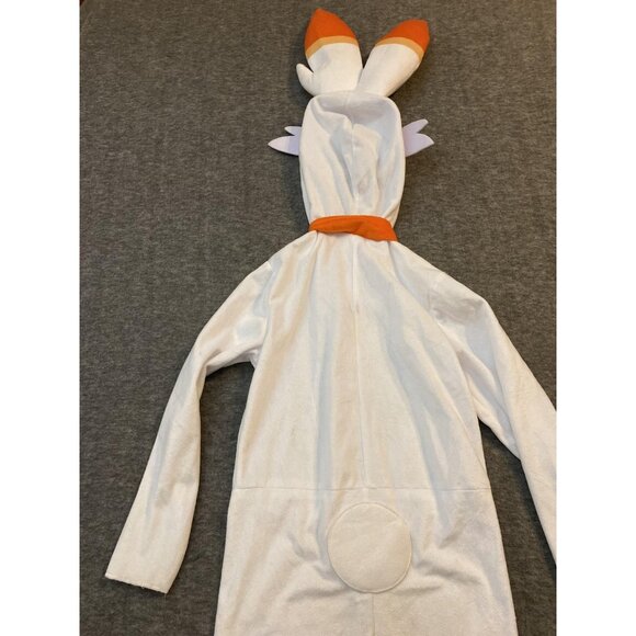 Pokemon Scorbunny Costume Kids Size 4-5 White Fleece Costume Hooded One-piece - Picture 9 of 9
